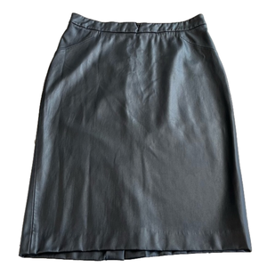 ZARA Black Faux Leather Pencil Skirt, Vegan, XL